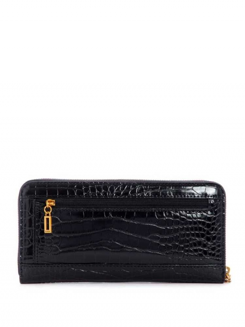 Sac Crossbody Guess Stephi Large Zip Around Femme Noir | 37295-JYVU