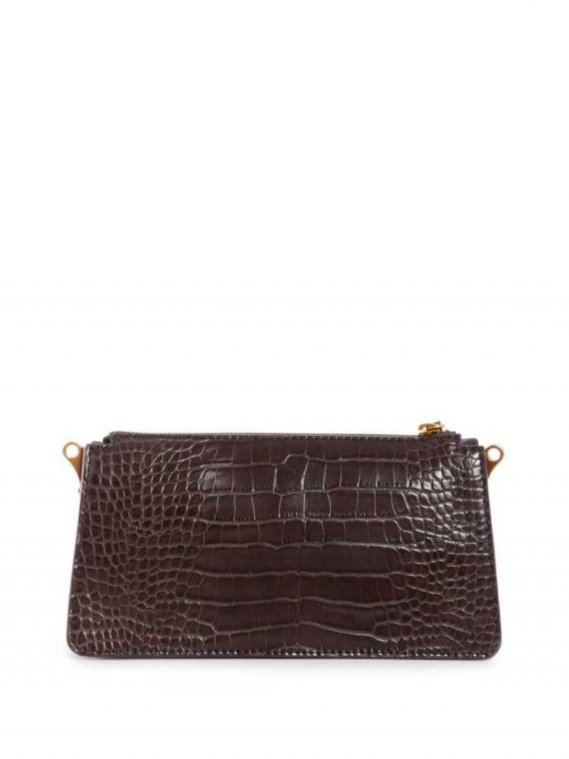 Sac Crossbody Guess Stephi Mini Femme Noir Marron | 64753-AEFP