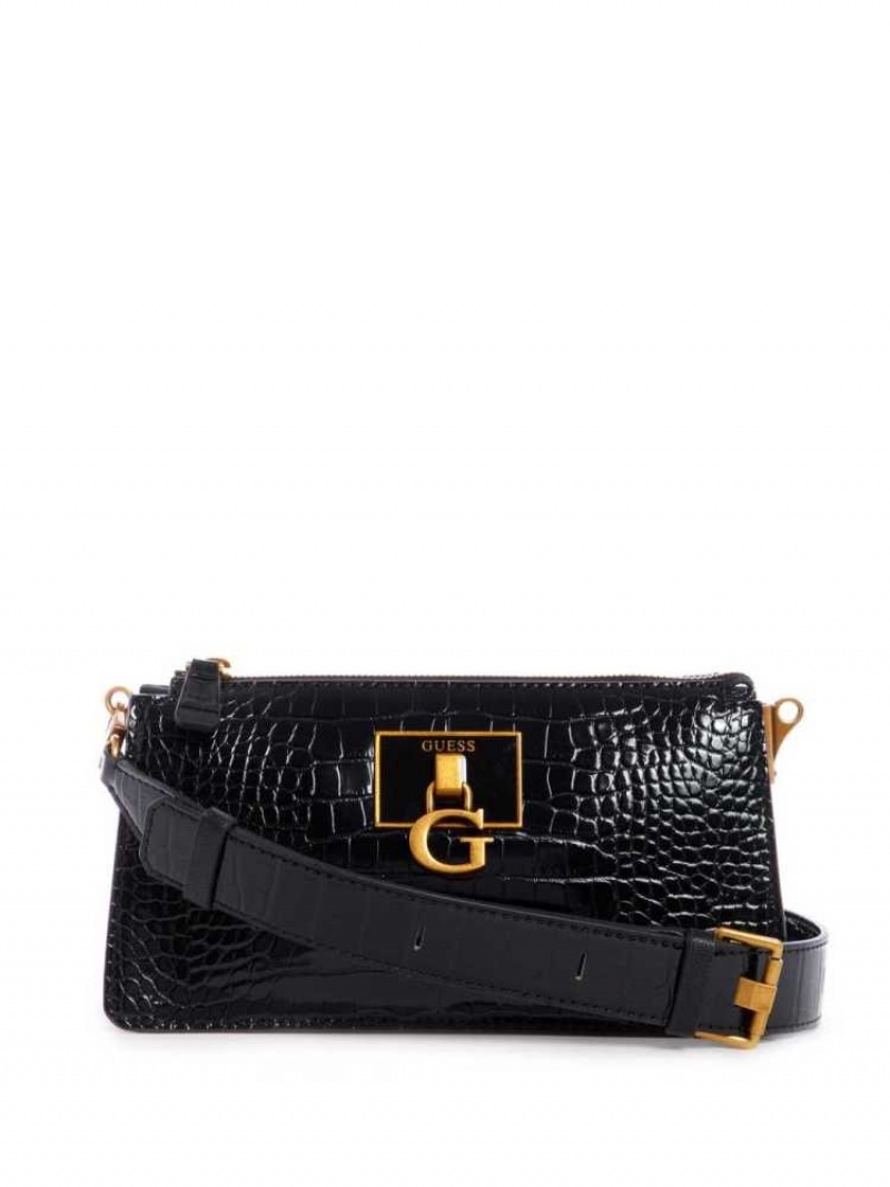 Sac Crossbody Guess Stephi Mini Femme Noir | 93047-UVGR