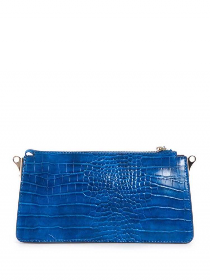 Sac Crossbody Guess Stephi Mini Zip Femme Bleu | 19457-AWSP