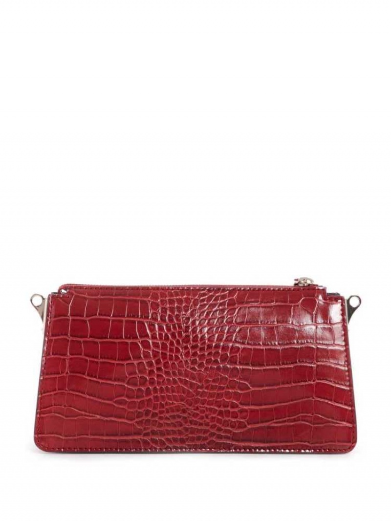 Sac Crossbody Guess Stephi Mini Zip Femme Rouge | 95763-LMFK