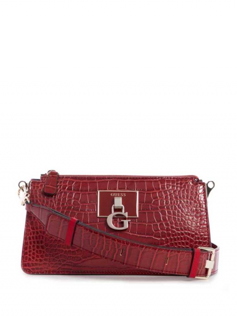 Sac Crossbody Guess Stephi Mini Zip Femme Rouge | 95763-LMFK