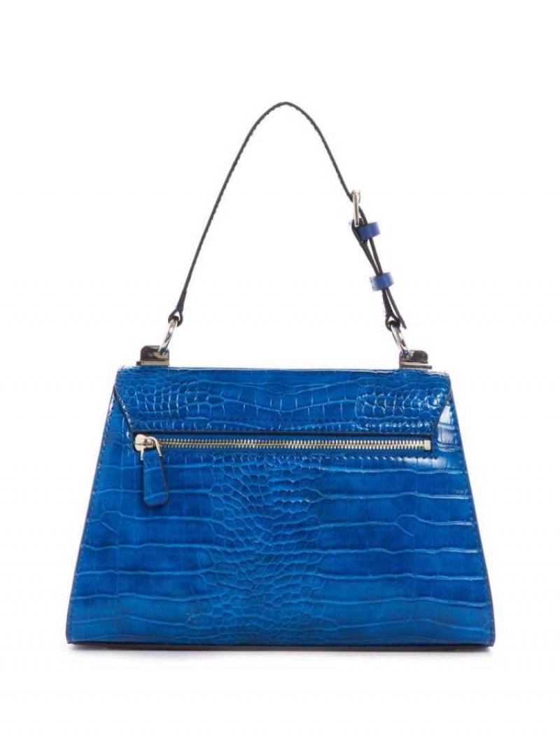 Sac Crossbody Guess Stephi Top-Handle Flap Femme Bleu | 51079-XUMY