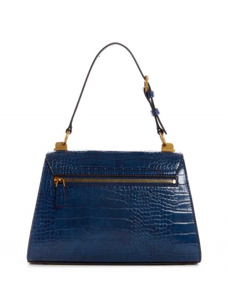 Sac Crossbody Guess Stephi Top-Handle Flap Femme Bleu | 49072-AJRU