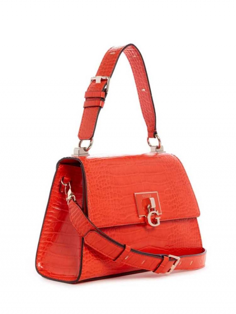 Sac Crossbody Guess Stephi Top-Handle Flap Femme Marron | 83259-ONBD