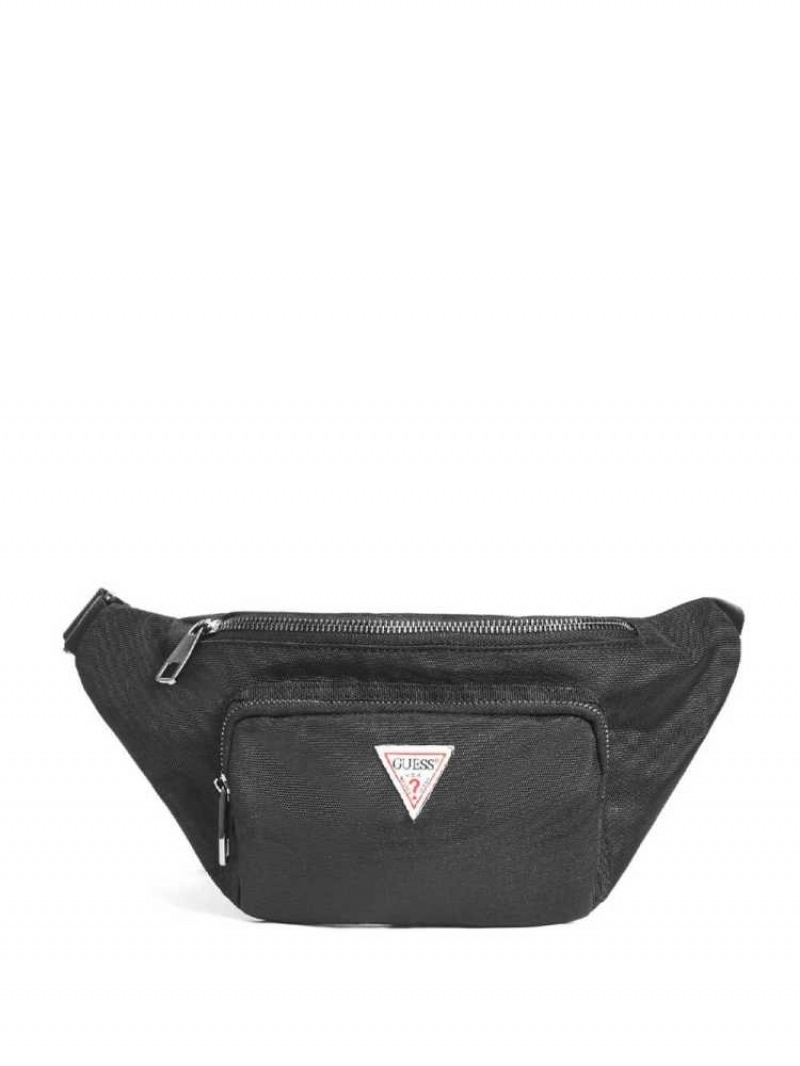 Sac Crossbody Guess Tela Fanny Pack Femme Noir | 16834-IRXK