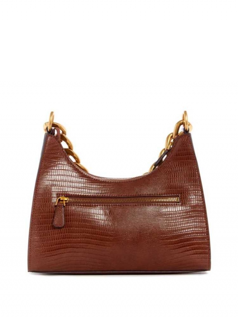 Sac Crossbody Guess Tullia Hobo Femme Noir Marron | 12598-SKMV