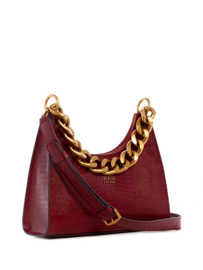 Sac Crossbody Guess Tullia Hobo Femme Rouge | 25019-CHQW