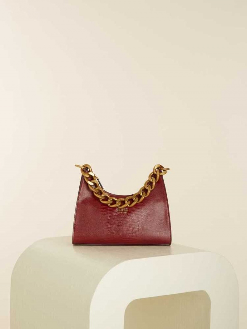 Sac Crossbody Guess Tullia Hobo Femme Rouge | 25019-CHQW