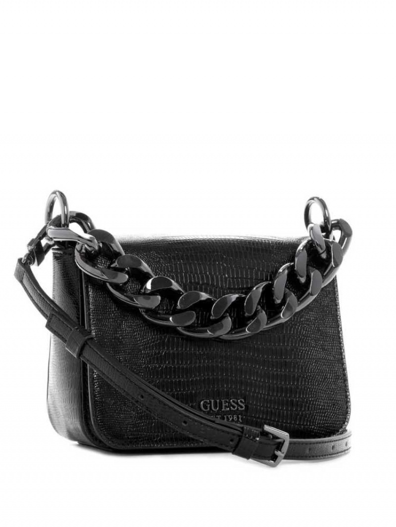 Sac Crossbody Guess Tullia Mini Femme Noir | 72465-BUFK