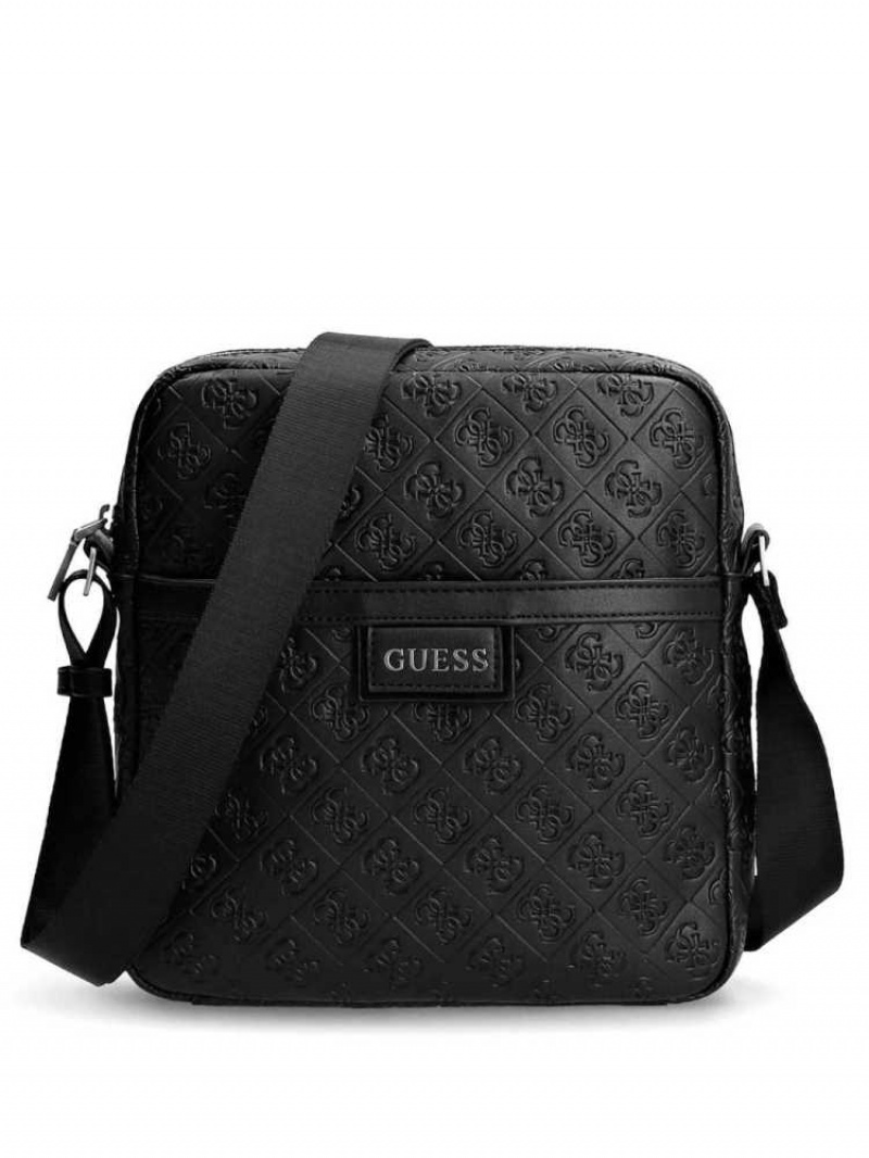 Sac Crossbody Guess Vezzola Quattro G Plates Femme Noir | 26095-KGJS