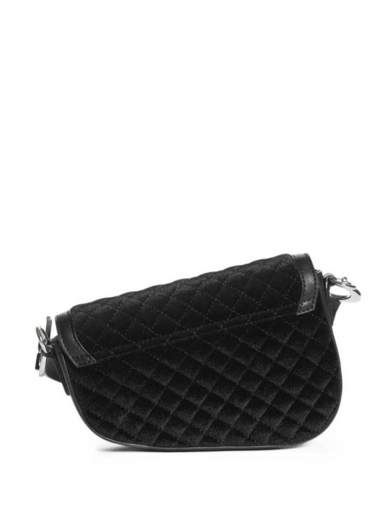 Sac Porté Épaule Guess G-Dream Velvet Flap Femme Noir | 80294-GWXR