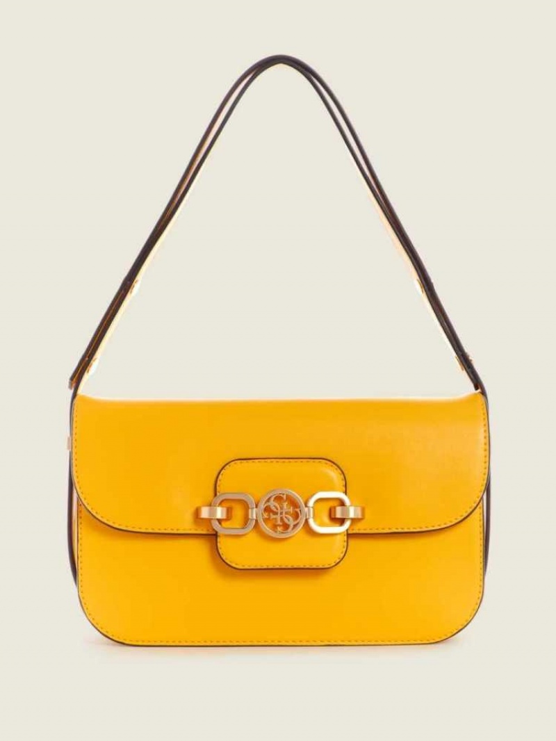 Sac Porté Épaule Guess Hensely Convertible Femme Jaune | 67932-TODM