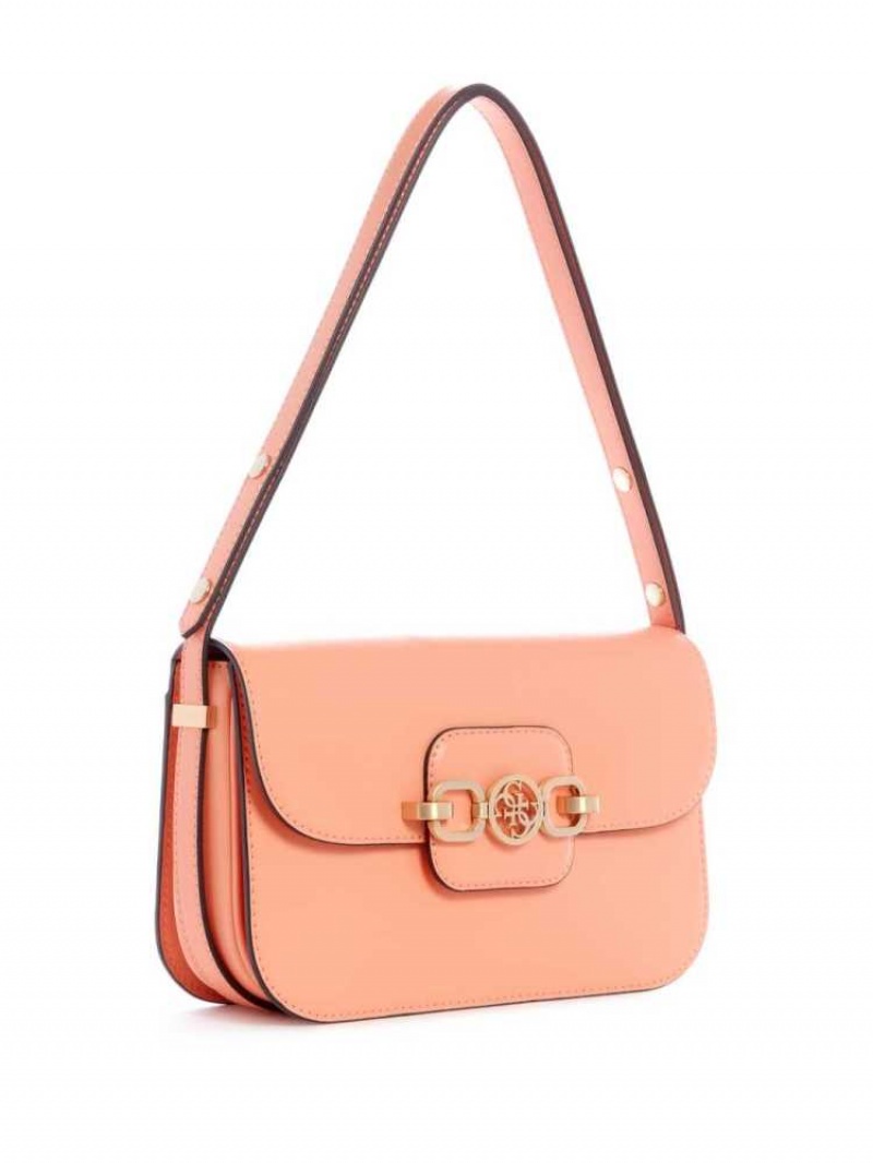 Sac Porté Épaule Guess Hensely Convertible Femme Corail | 75129-MBQH