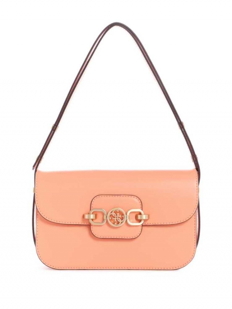 Sac Porté Épaule Guess Hensely Convertible Femme Corail | 75129-MBQH