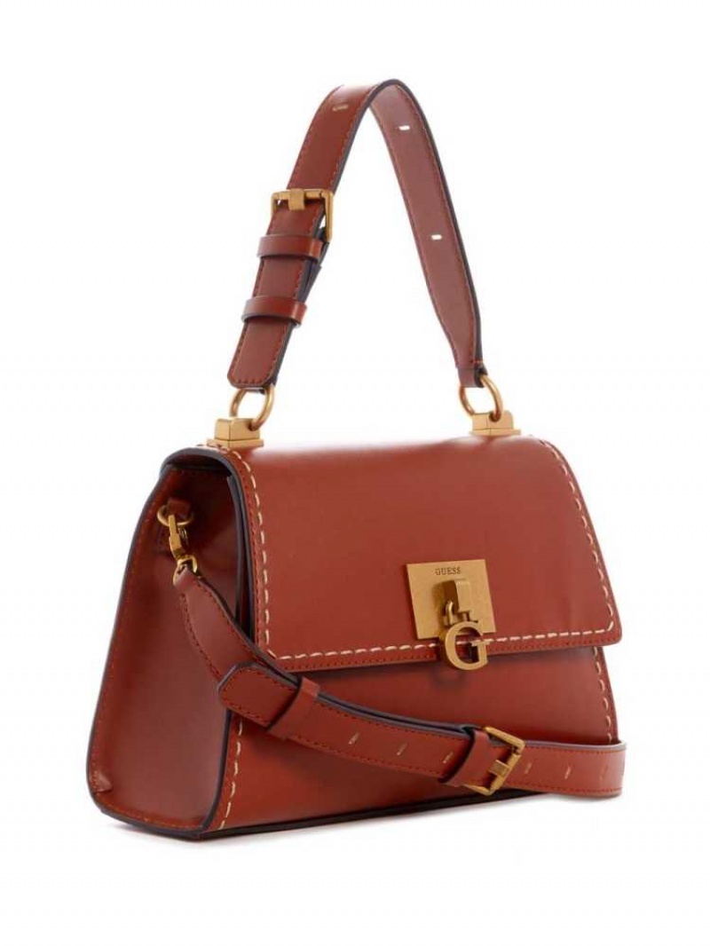 Sac Porté Épaule Guess Stephi Top-Handle Femme Bordeaux | 52946-ZLBQ