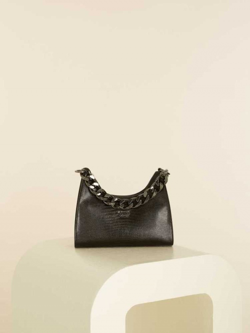 Sac Porté Épaule Guess Tullia Hobo Femme Noir | 07231-YLTB