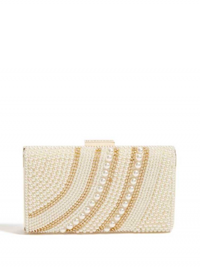 Sac a Main Guess Pearl And Stone Clutch Femme Doré | 06571-NRSC