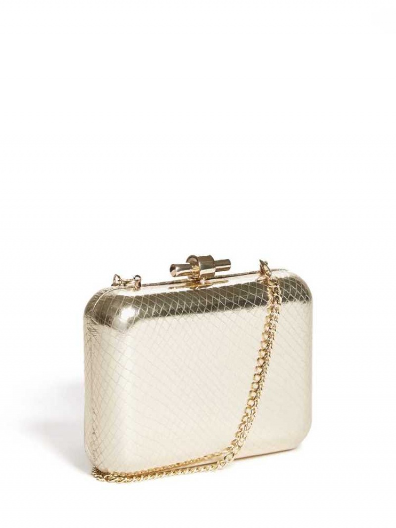 Sac a Main Guess Python Cuir Clutch Femme Doré | 64382-IOXS