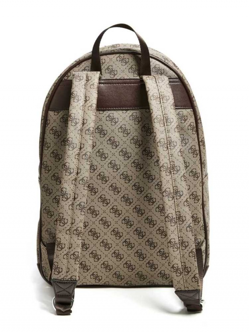 Sacs à Dos Guess Kevin Logo-Print Femme Marron | 94328-FWEY