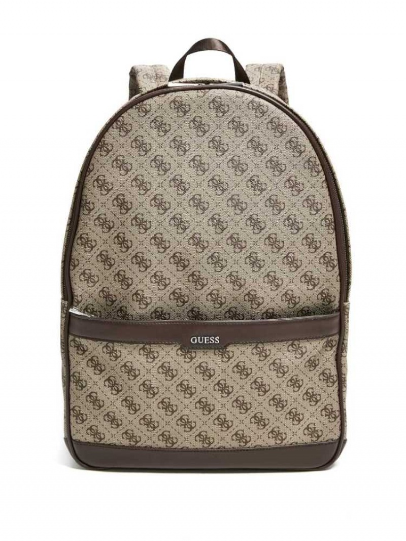 Sacs à Dos Guess Kevin Logo-Print Femme Marron | 94328-FWEY