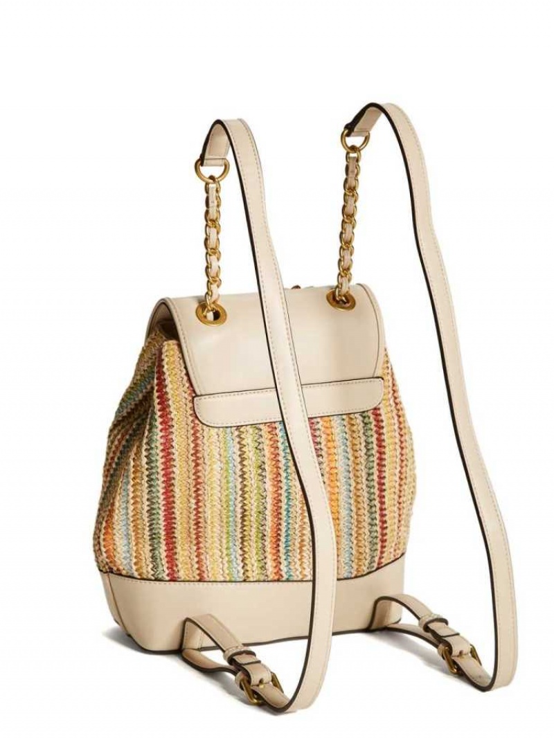 Sacs à Dos Guess Kimi Femme Beige Clair | 48596-SDBE