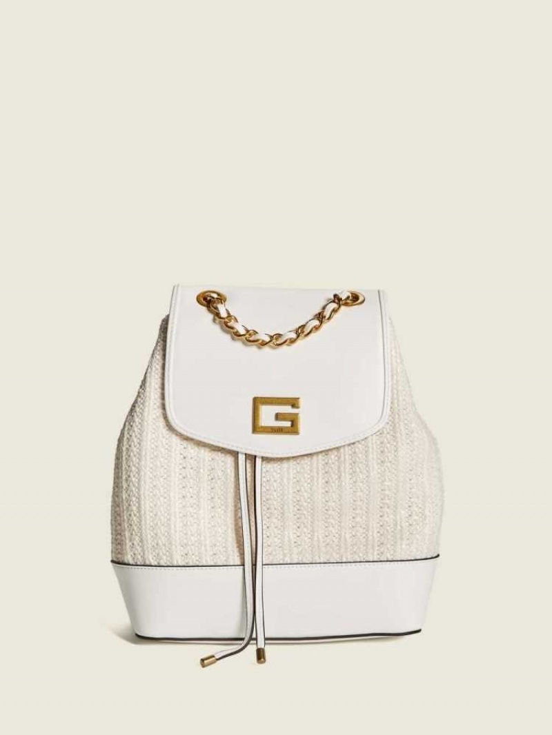 Sacs à Dos Guess Kimi Femme Blanche | 27158-XQUA