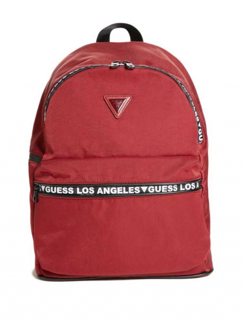 Sacs à Dos Guess Quarto Nylon Femme Bordeaux | 23715-VKHS