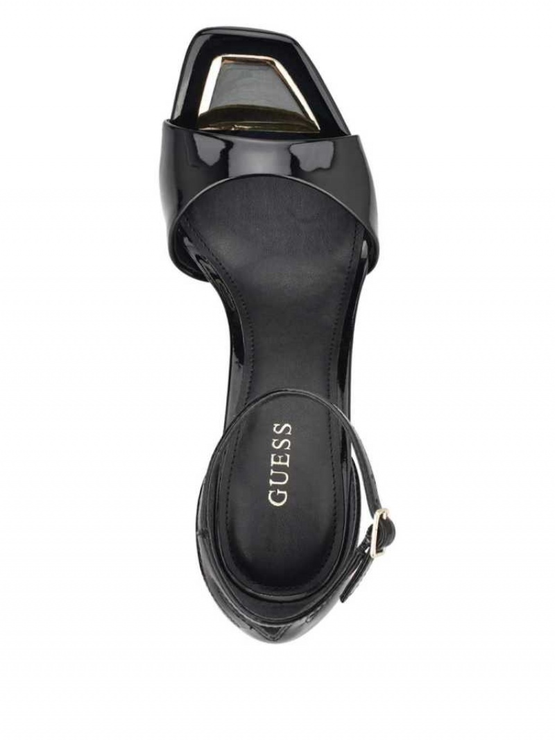 Sandales à Talons Guess Divine Talons Femme Noir | 78036-LXQF