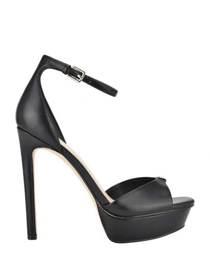 Sandales à Talons Guess Ellsyn Peep-Embout Stilettos Femme Noir | 85796-EPLG