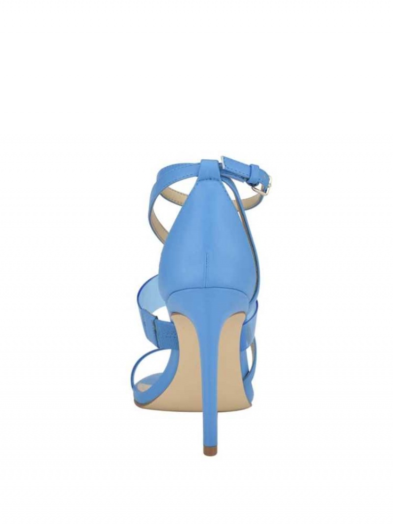 Sandales à Talons Guess Felecia Transparent Talons Femme Bleu Multicolore | 76542-XIMS