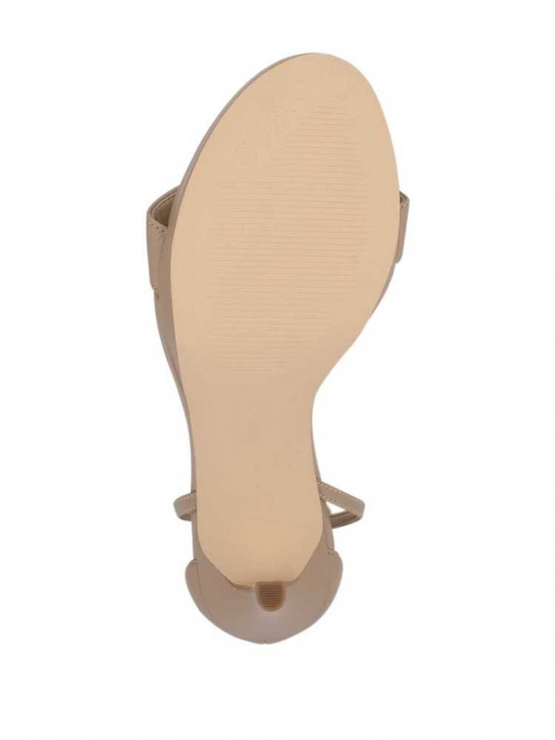 Sandales à Talons Guess Tecru T-Brides Stilettos Femme Beige | 58369-RXGC