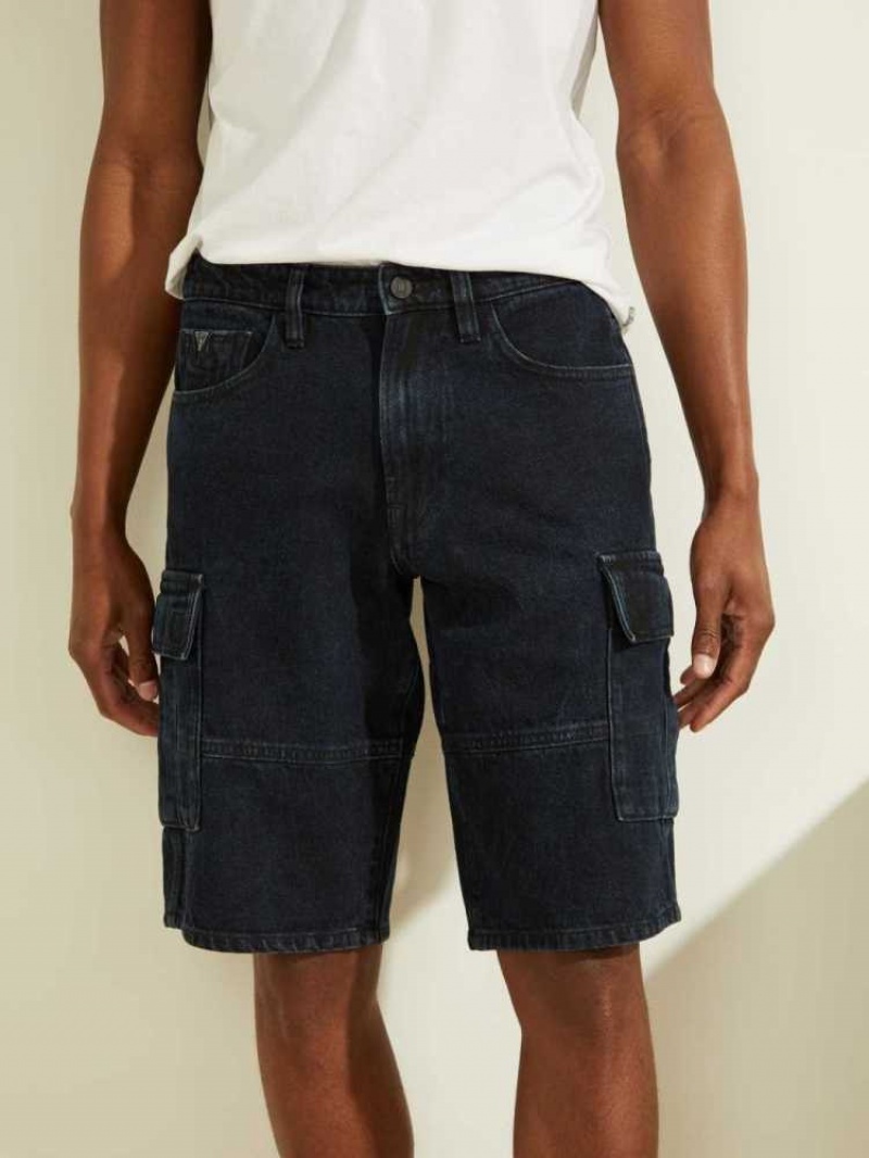 Short Guess Denim Cargo Homme Indigo | 13542-BDJH