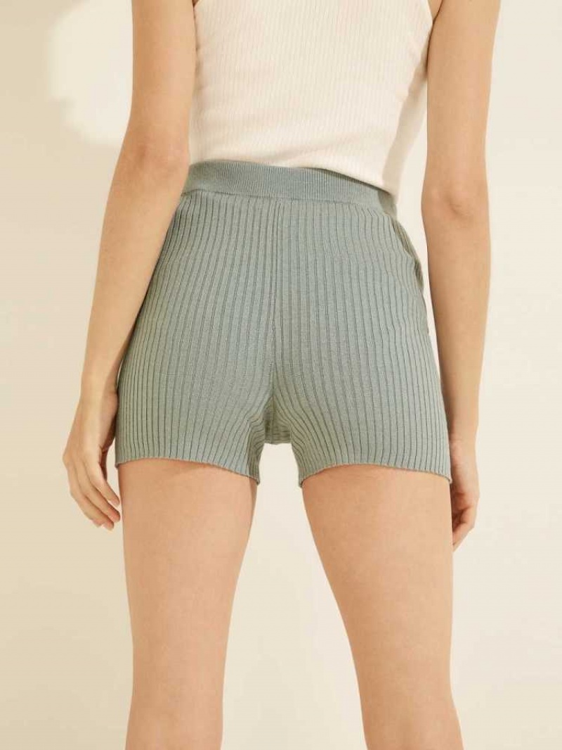 Short Guess Emili Nervuré Femme Turquoise | 37296-RBWI