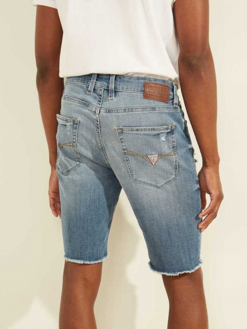 Short Guess Slim Denim Homme Bleu Clair | 57968-CSIJ