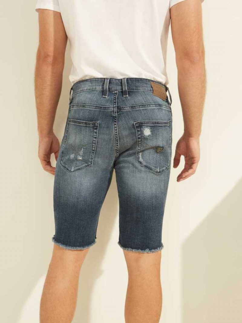 Short Guess Slim Denim Homme Bleu | 79830-KGEP