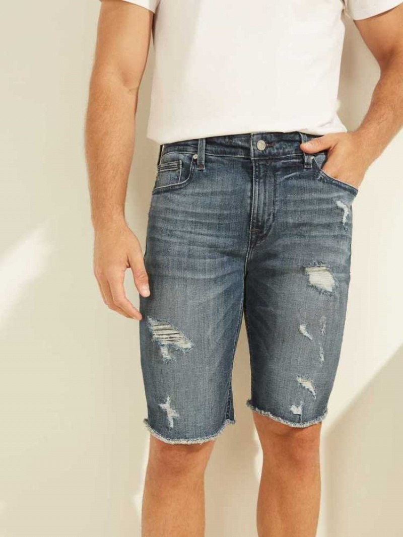 Short Guess Slim Denim Homme Bleu | 79830-KGEP