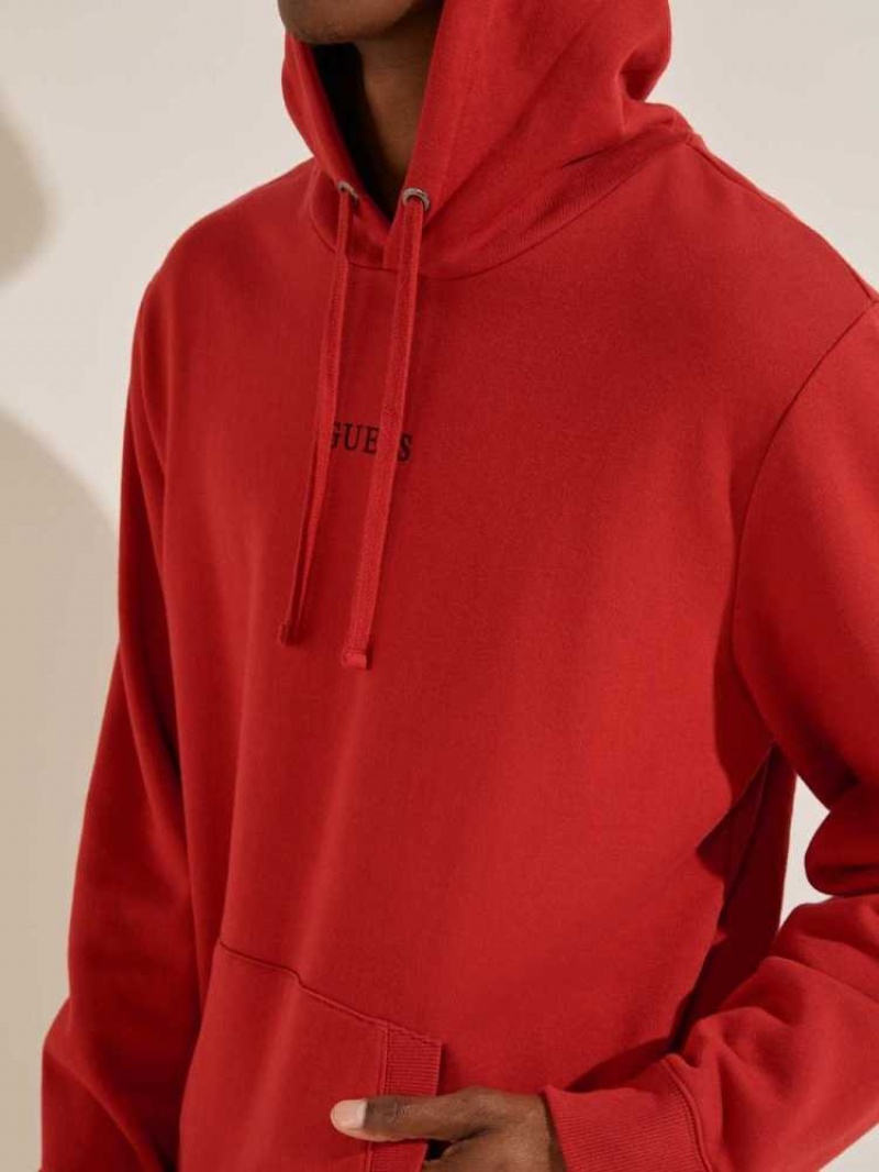 Sweat a Capuche Guess Eco Roy Embroidered Logo Homme Rouge | 76503-VEOW