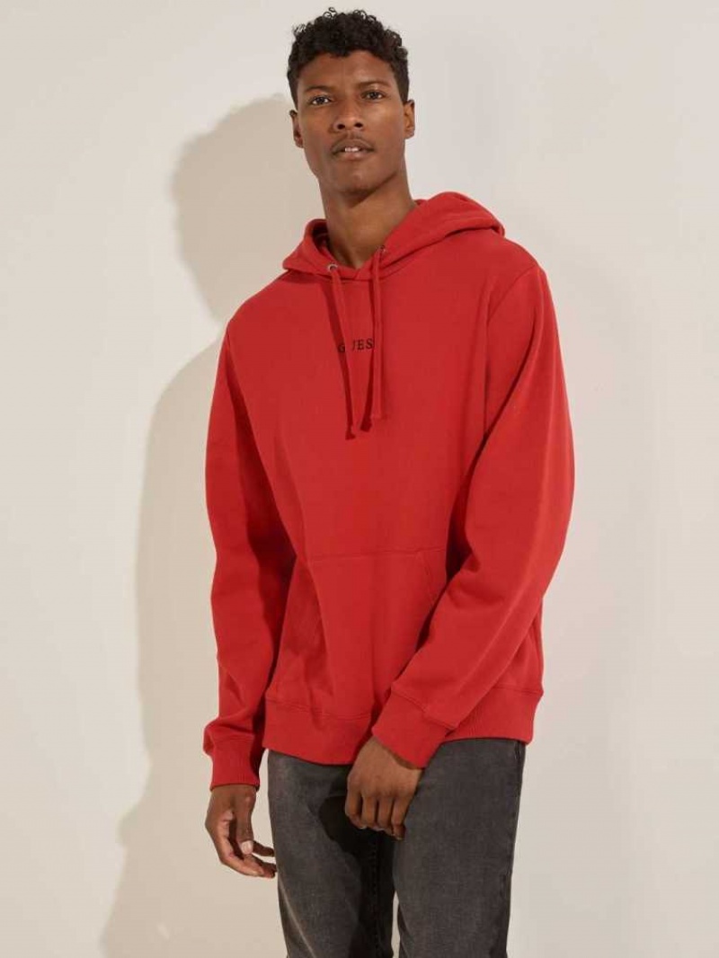 Sweat a Capuche Guess Eco Roy Embroidered Logo Homme Rouge | 76503-VEOW