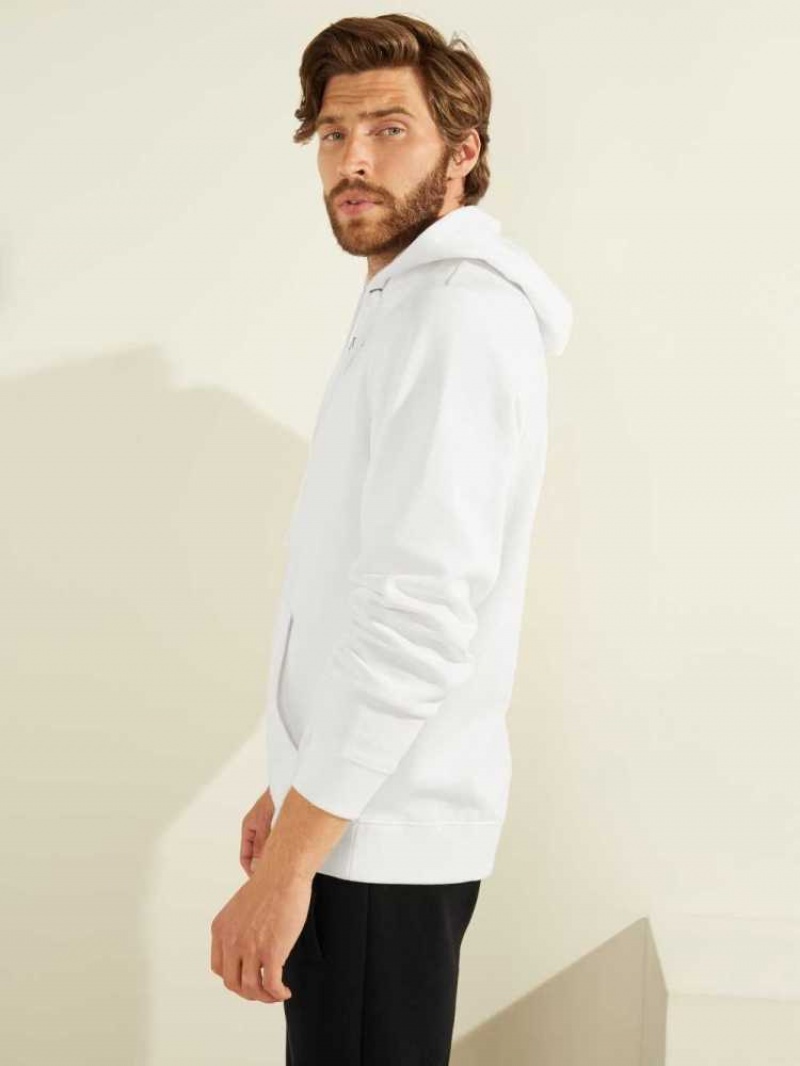 Sweat a Capuche Guess Eco Roy Embroidered Logo Homme Blanche | 59084-QRKP