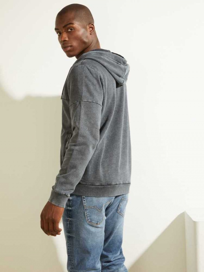 Sweat a Capuche Guess G Stamp Zip-Up Homme Bleu | 79105-UPNW