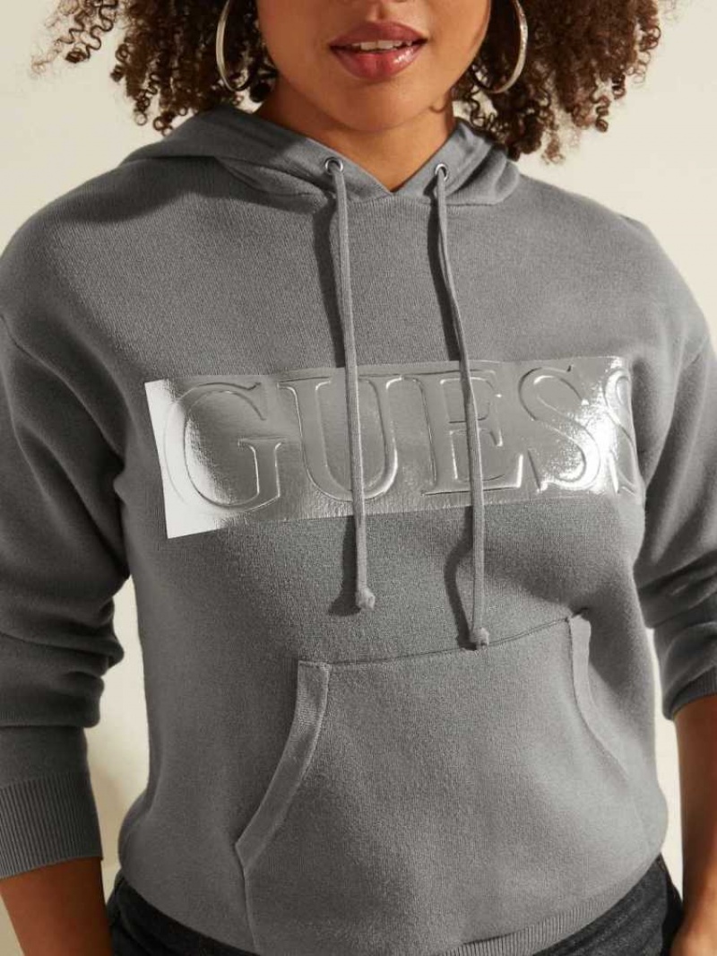 Sweat a Capuche Guess Gemma Femme Grise Foncé | 02684-WAIN