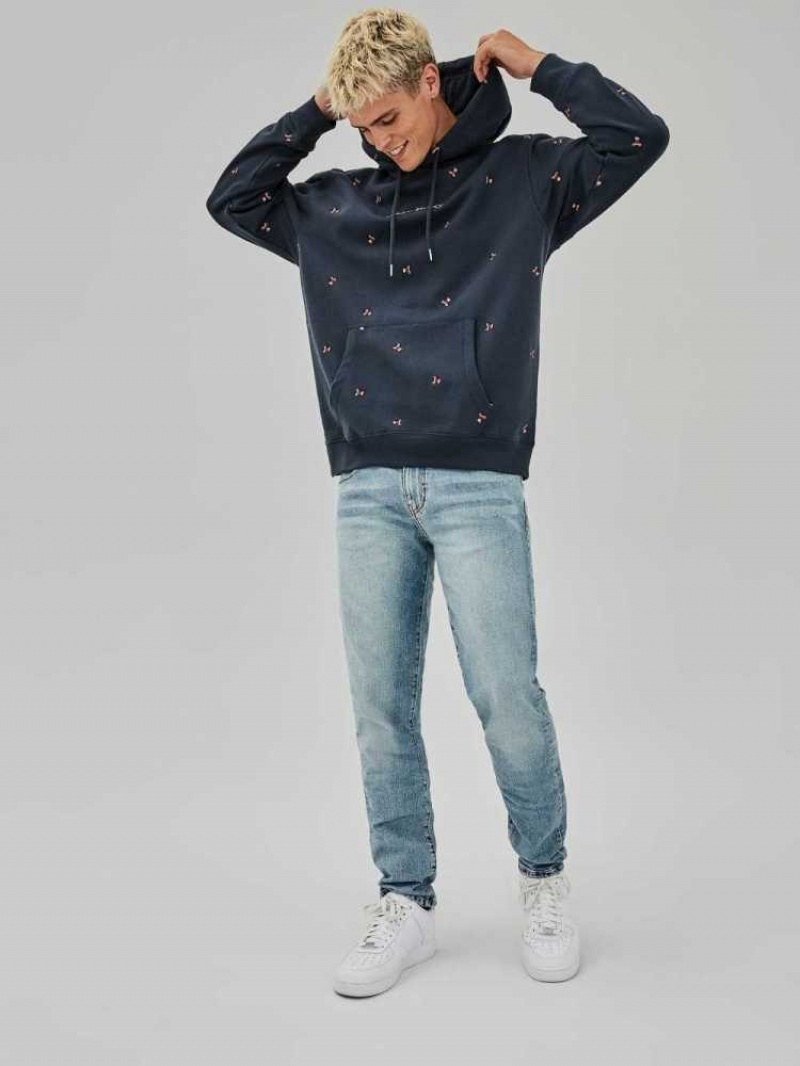 Sweat a Capuche Guess Originale Bear Homme Bleu Multicolore | 97081-WPGJ