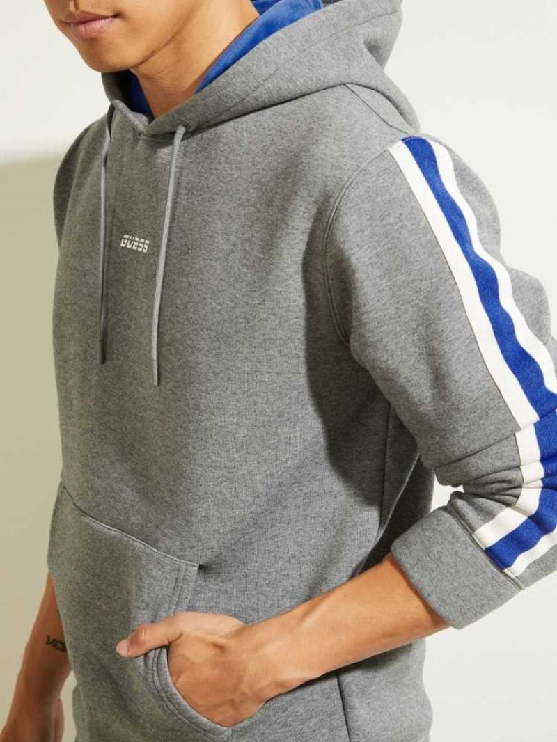 Sweat a Capuche Guess Side Stripe Homme Grise Clair | 12764-EWHQ