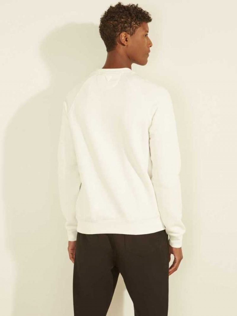 Sweatshirt Guess Aldwin Crewneck Homme Blanche | 69187-MBRF