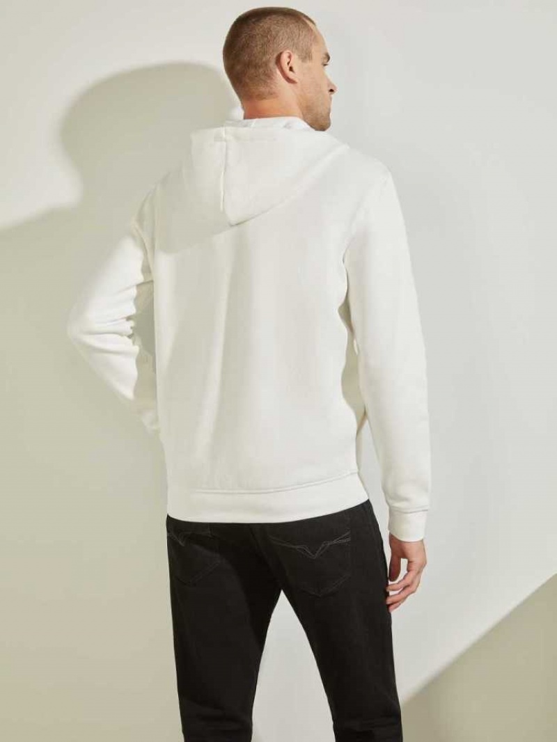 Sweatshirt Guess Eco Aldwin Zip-Up Homme Blanche | 98340-SLNU