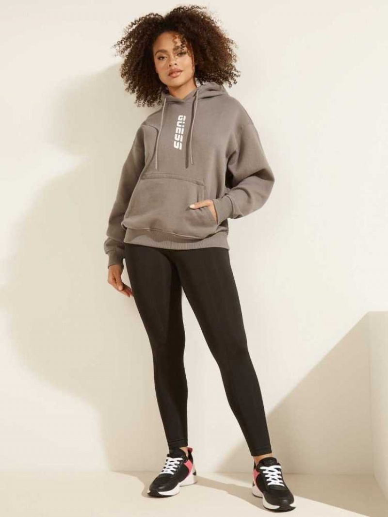 Sweatshirt Guess Eco Alisha Encapuchonné Femme Grise | 04387-ERFY