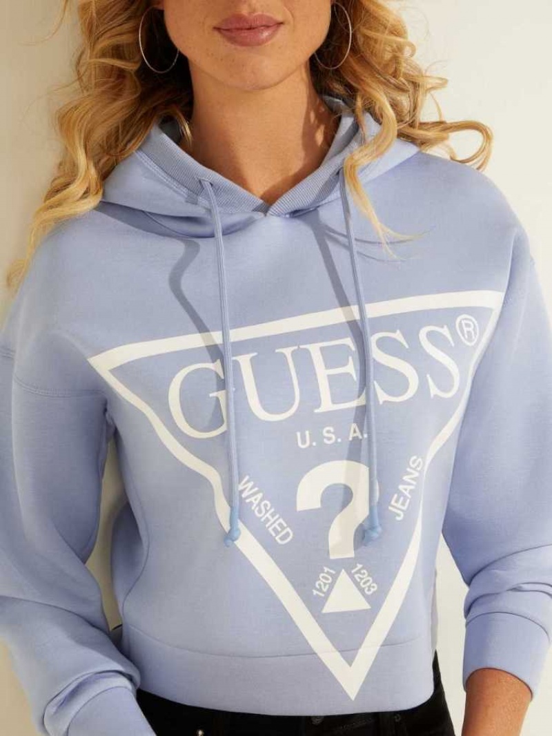 Sweatshirt Guess Eco Logo Encapuchonné Femme Violette | 45703-NZMP