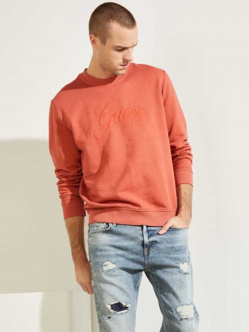 Sweatshirt Guess Melvyn Pullover Homme Rouge | 15894-TQPK