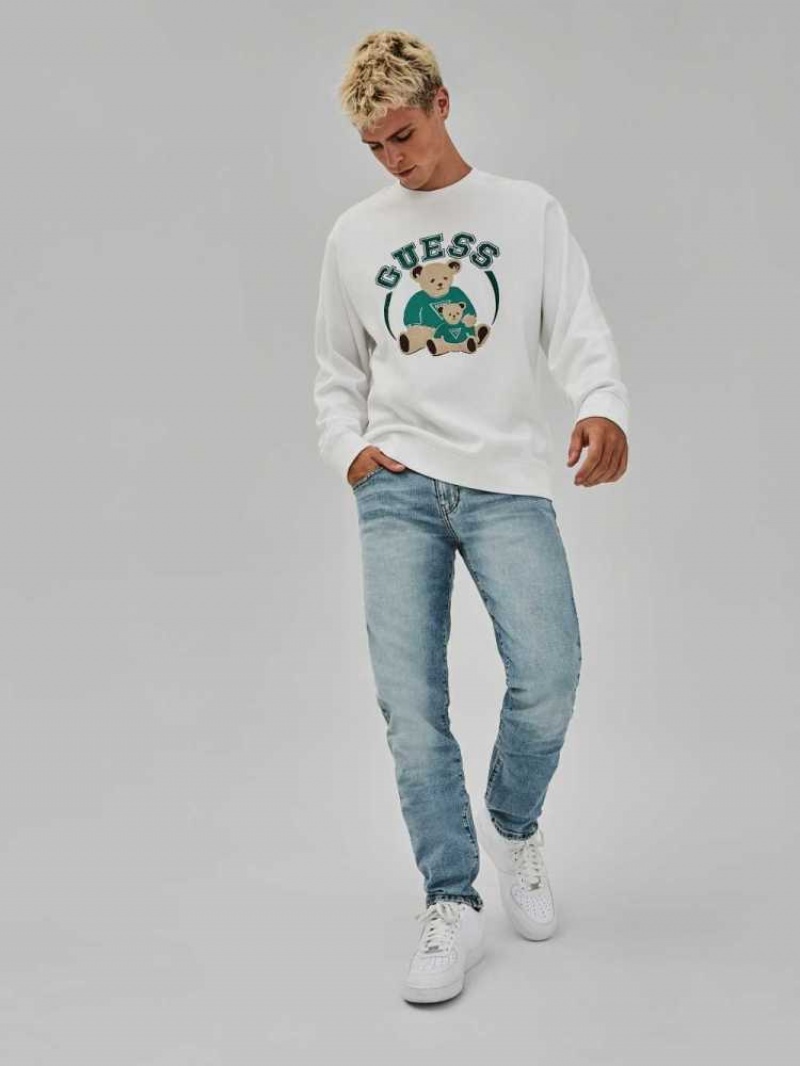 Sweatshirt Guess Originale Bear Crewneck Homme Blanche | 32748-TCSI